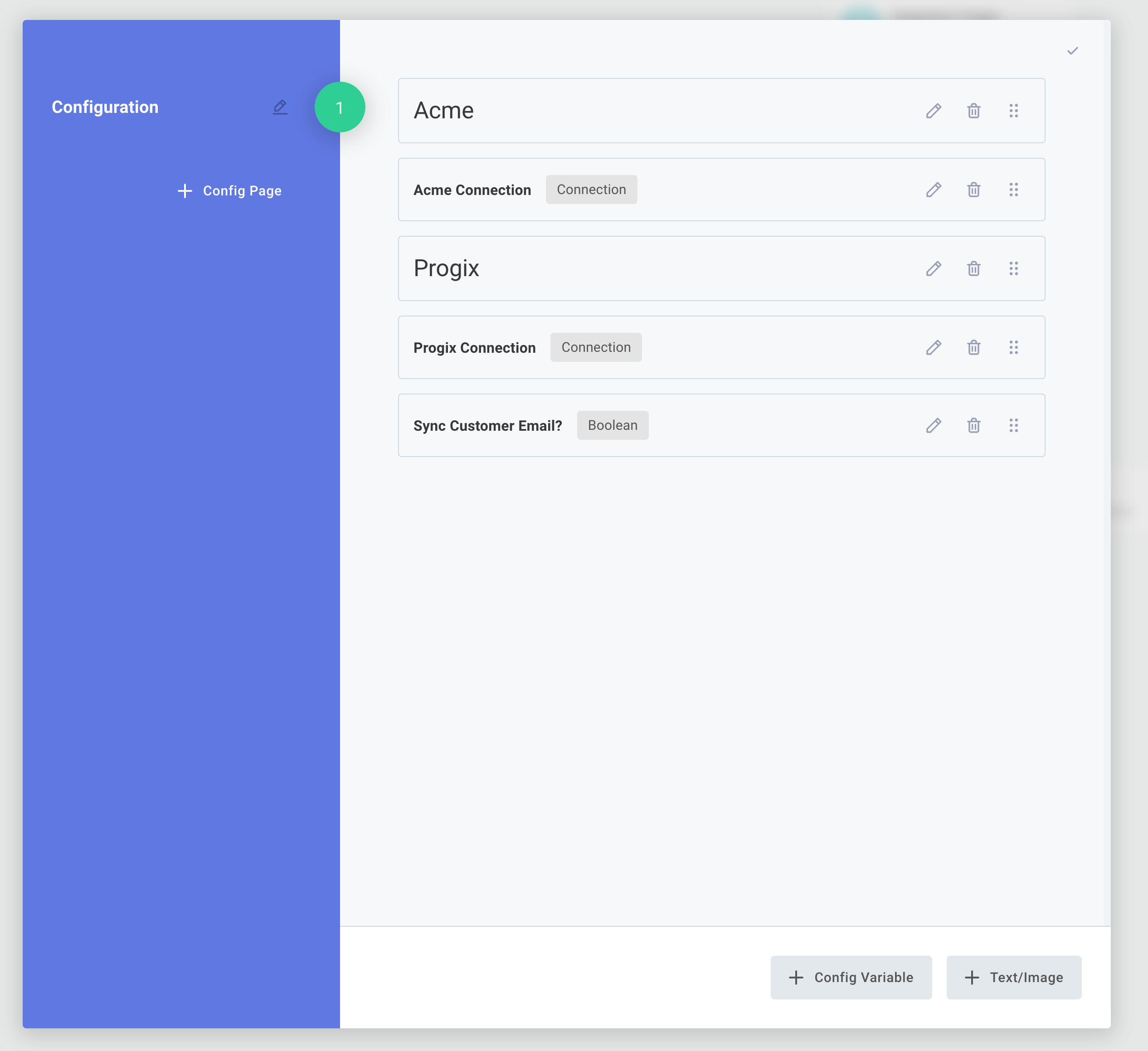 Set config variables for multiple flows